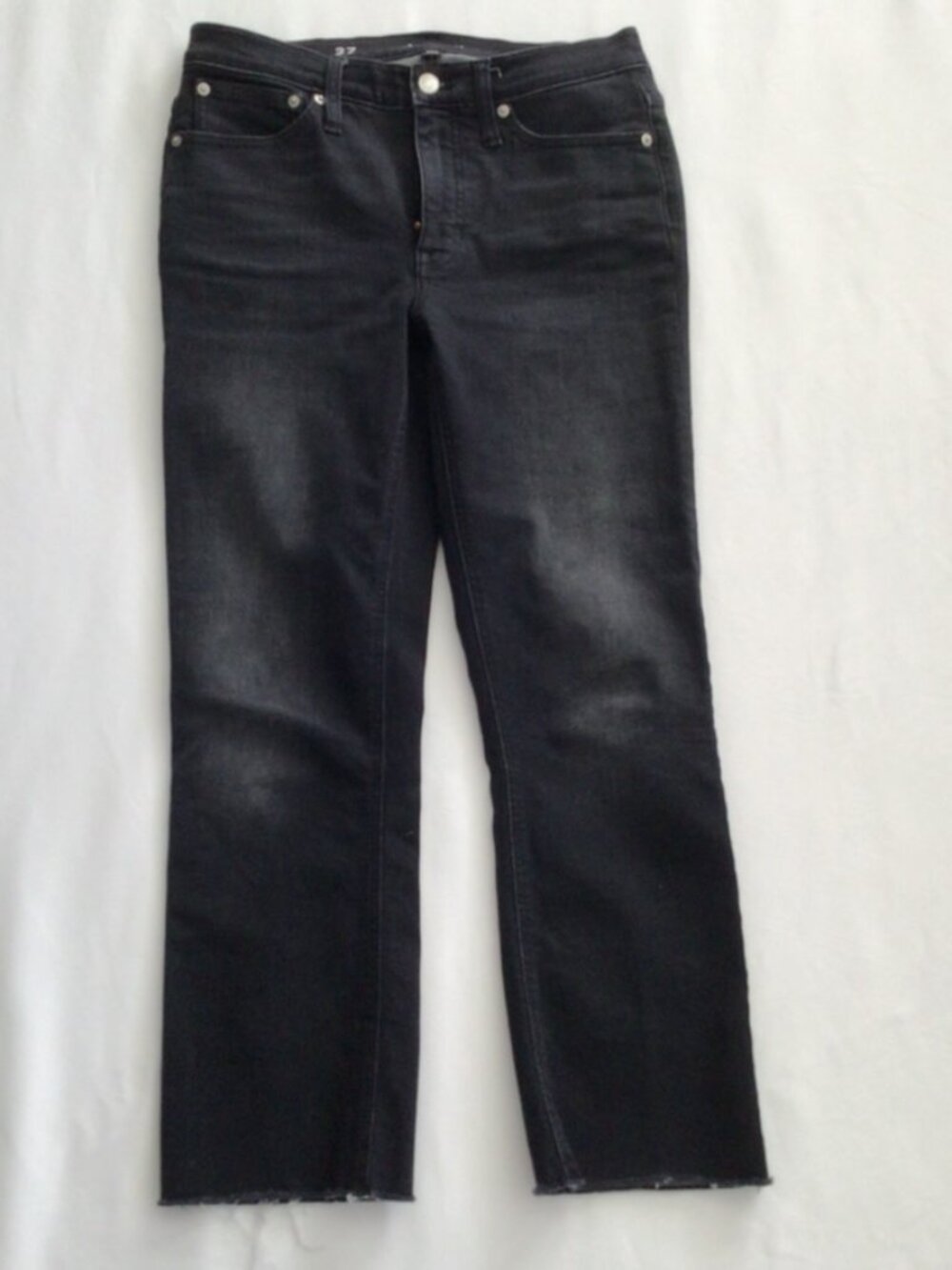 J Crew 9" Demi Boot Crop Jeans in Faded Black Sz 27